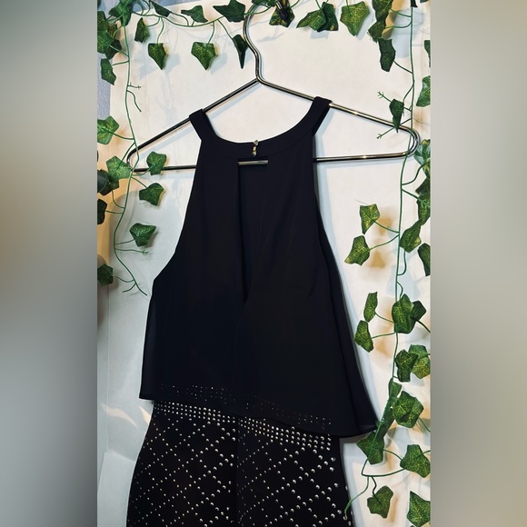 Guess Short black dress. Beaded Halter Neck Minidress - Picture 3 of 5